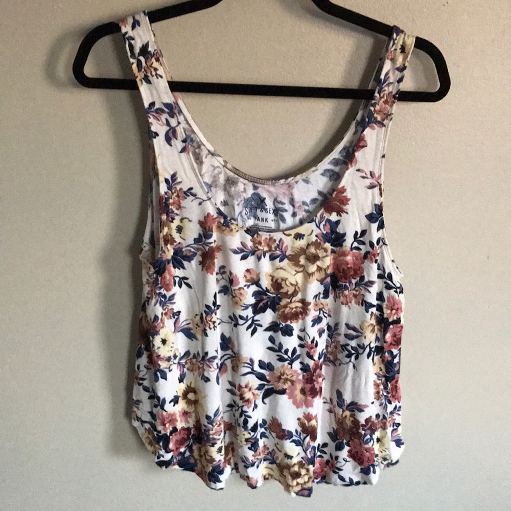 Floral Cropped Tank Top